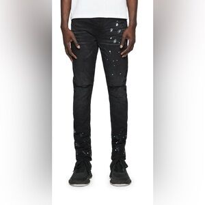 PURPLE Jeans P001 Black Resin Knee Slit